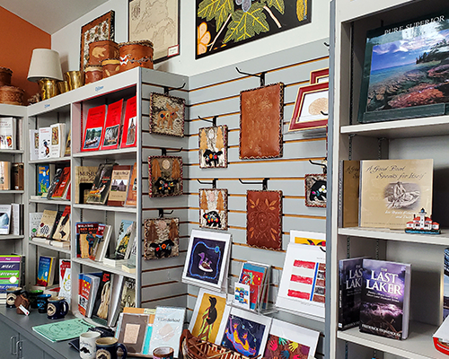 Madeline Island gift shop is filled with books, Ojibwe art, calendars, post cards and much much more!
