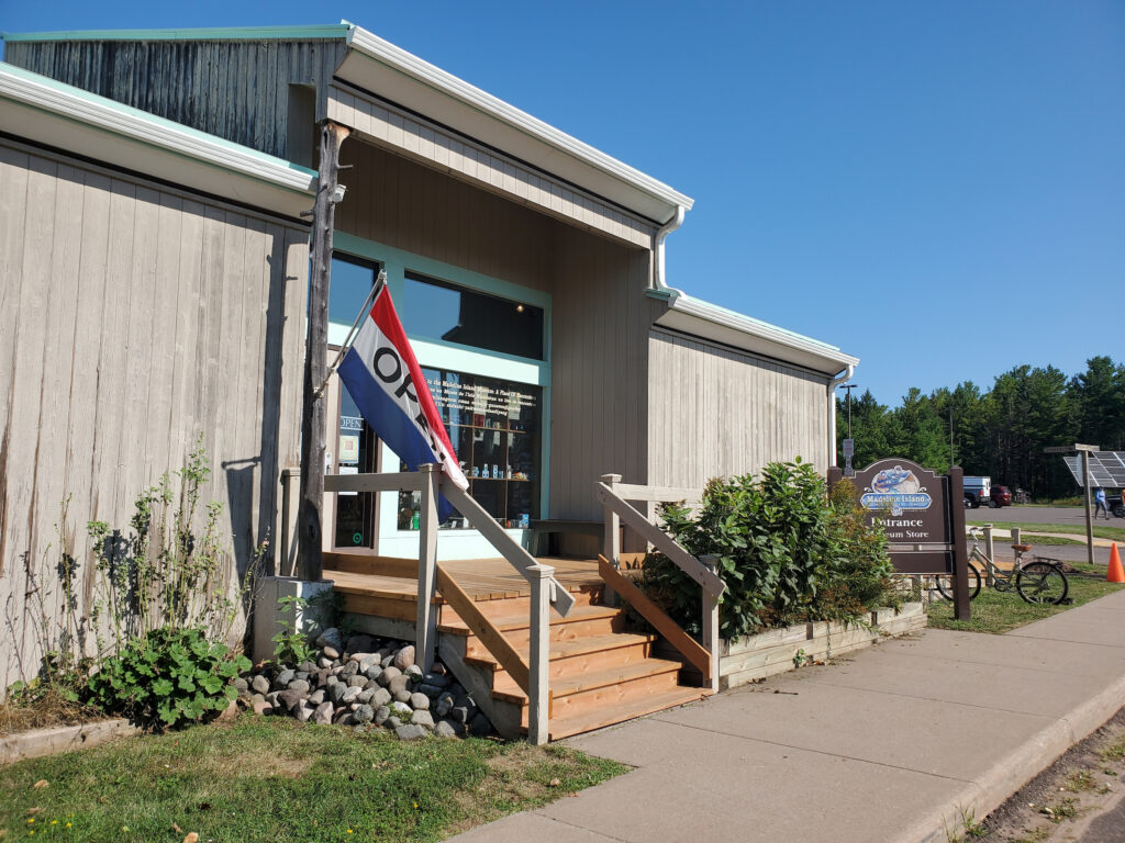 The front entrance exterior of Madeline Island Museum